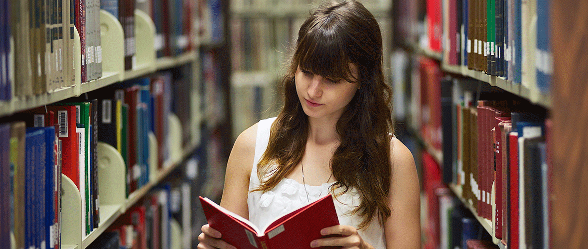 Student in Library